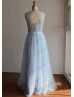 Light Blue Lace Tulle Long Prom Dress Light Blue Lace Tulle Long Prom Dress